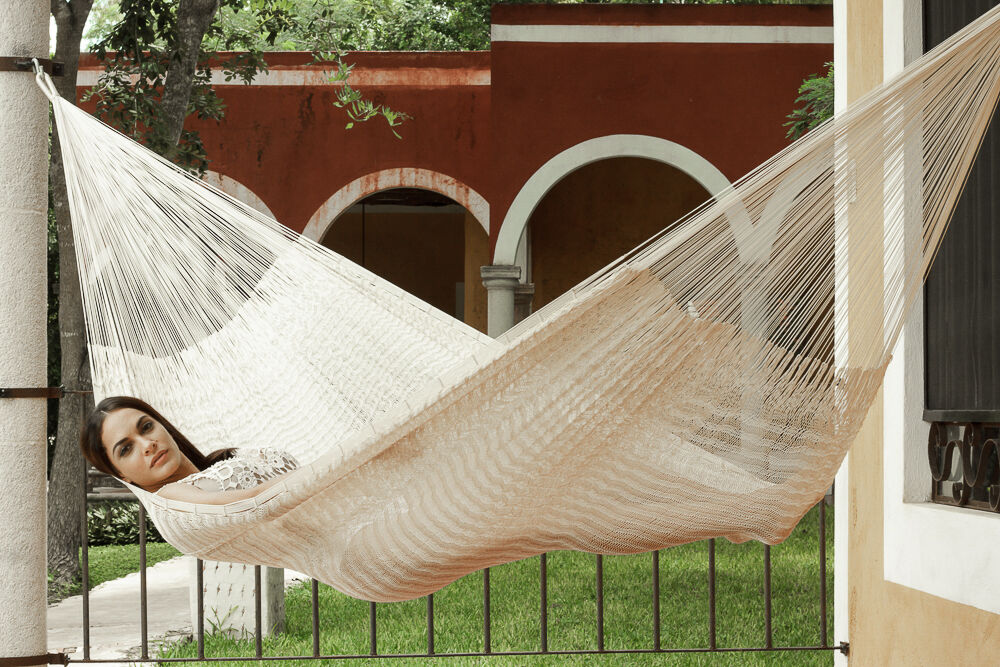 Mayan Legacy Queen Size Outdoor Cotton Mexican Hammock in Marble Colour Price