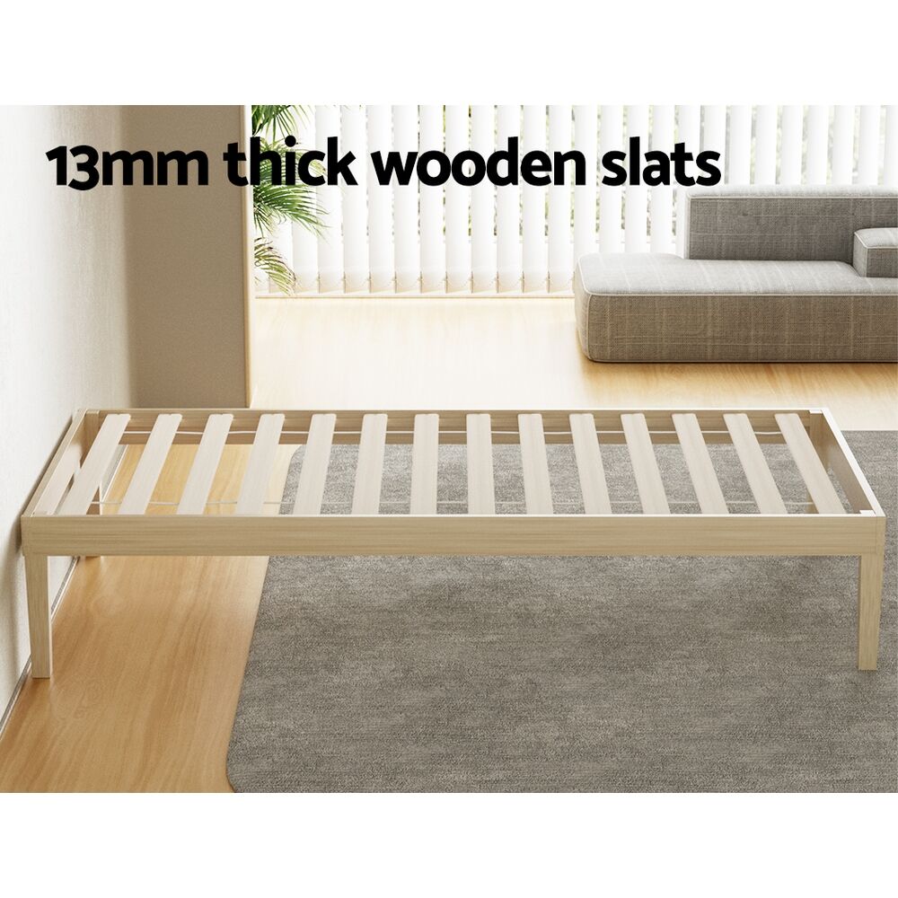 Artiss Bed Frame Single Size Wooden Base Mattress Platform Timber Pine BRUNO Price