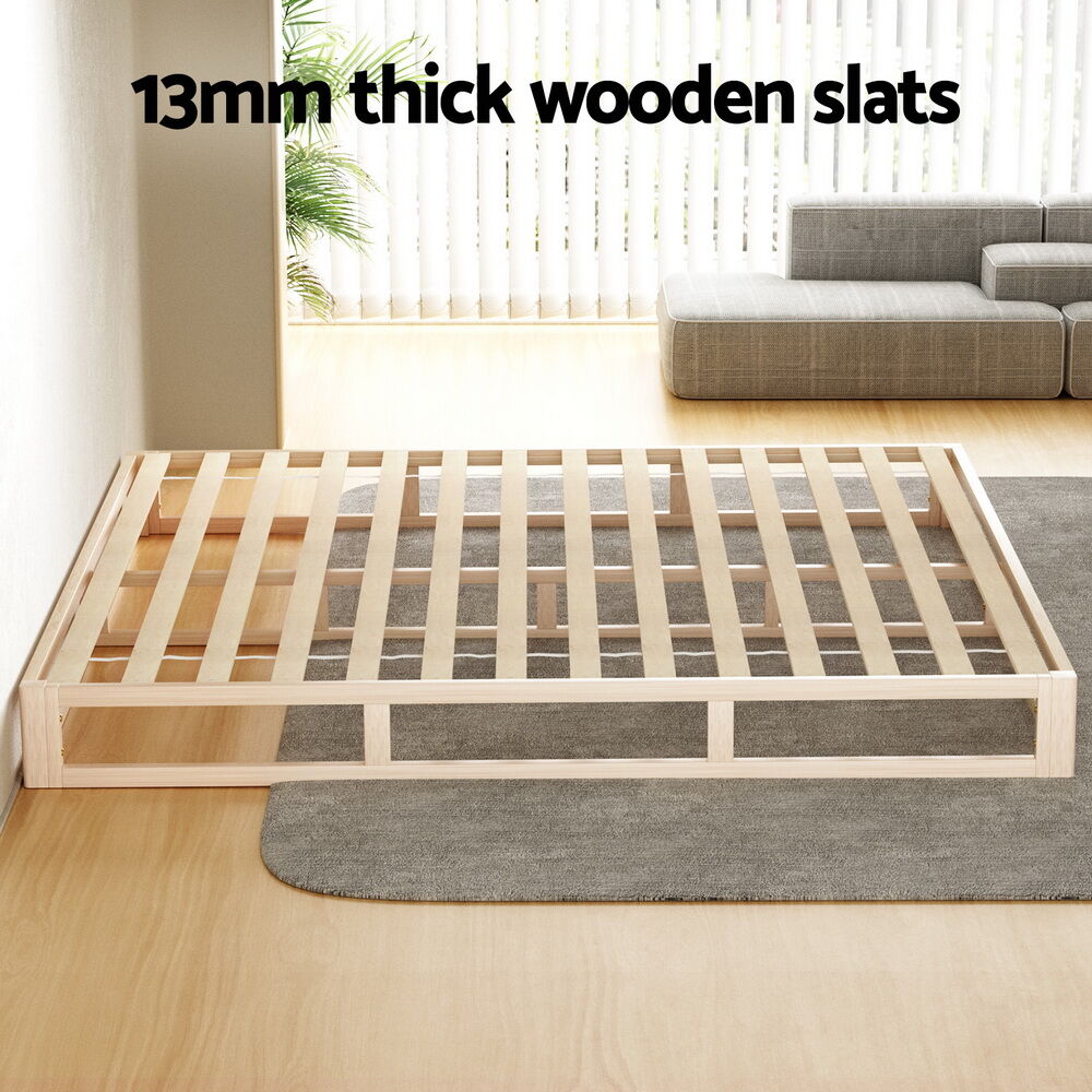 Bed Frame King Size Wooden Base Mattress Platform Timber Pine KALAM Price