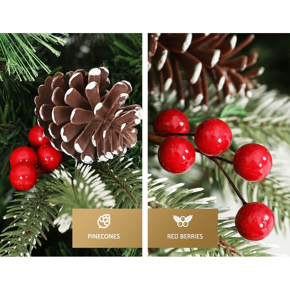 2.1M Christmas Tree with Pine Cones Red Berries Prelit LED Warm Lights Price