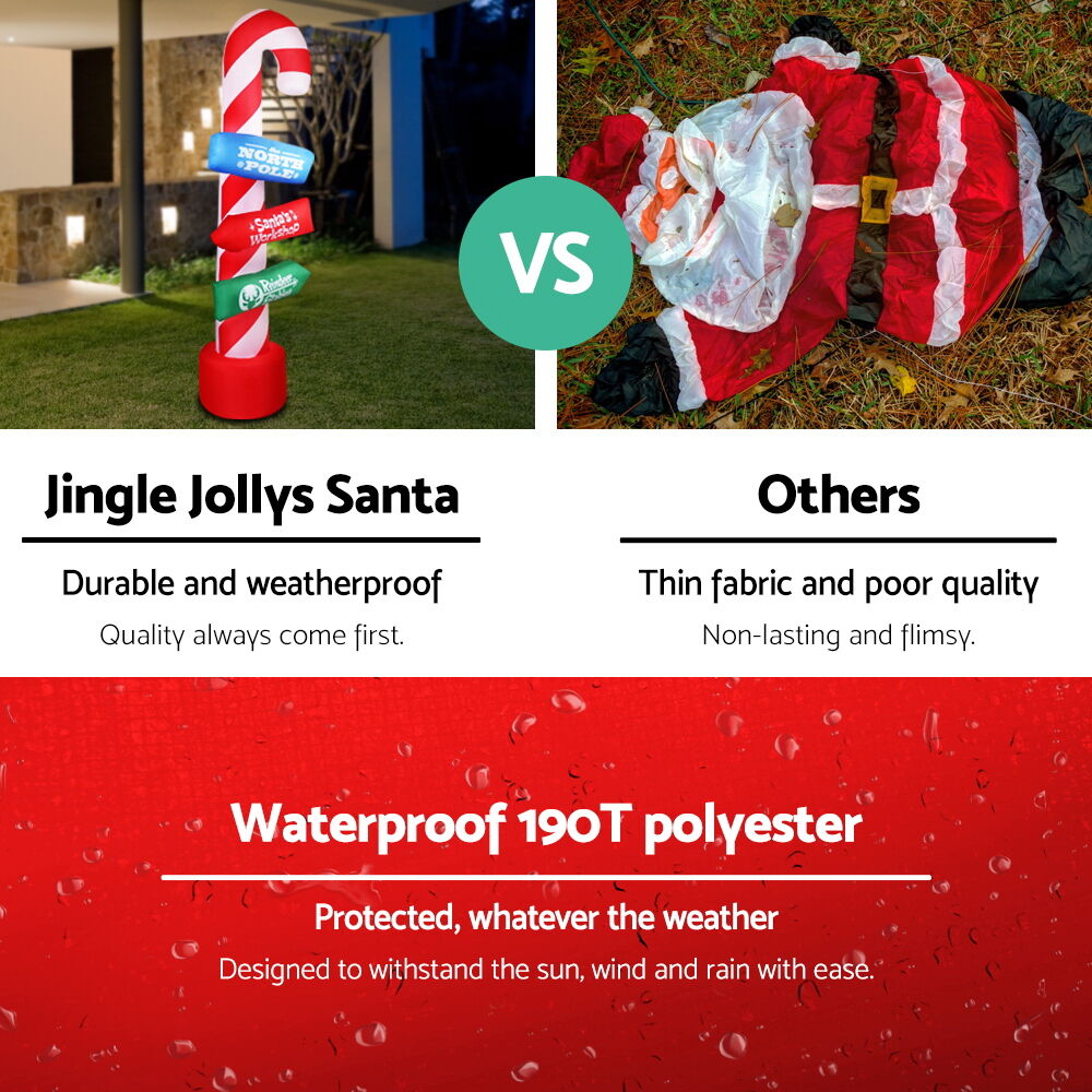Christmas Inflatable Candy Pole 2.4M Illuminated Decorations Price