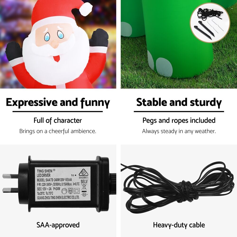 Christmas Inflatable Santa Dinosaur 3.8M Illuminated Decorations Price