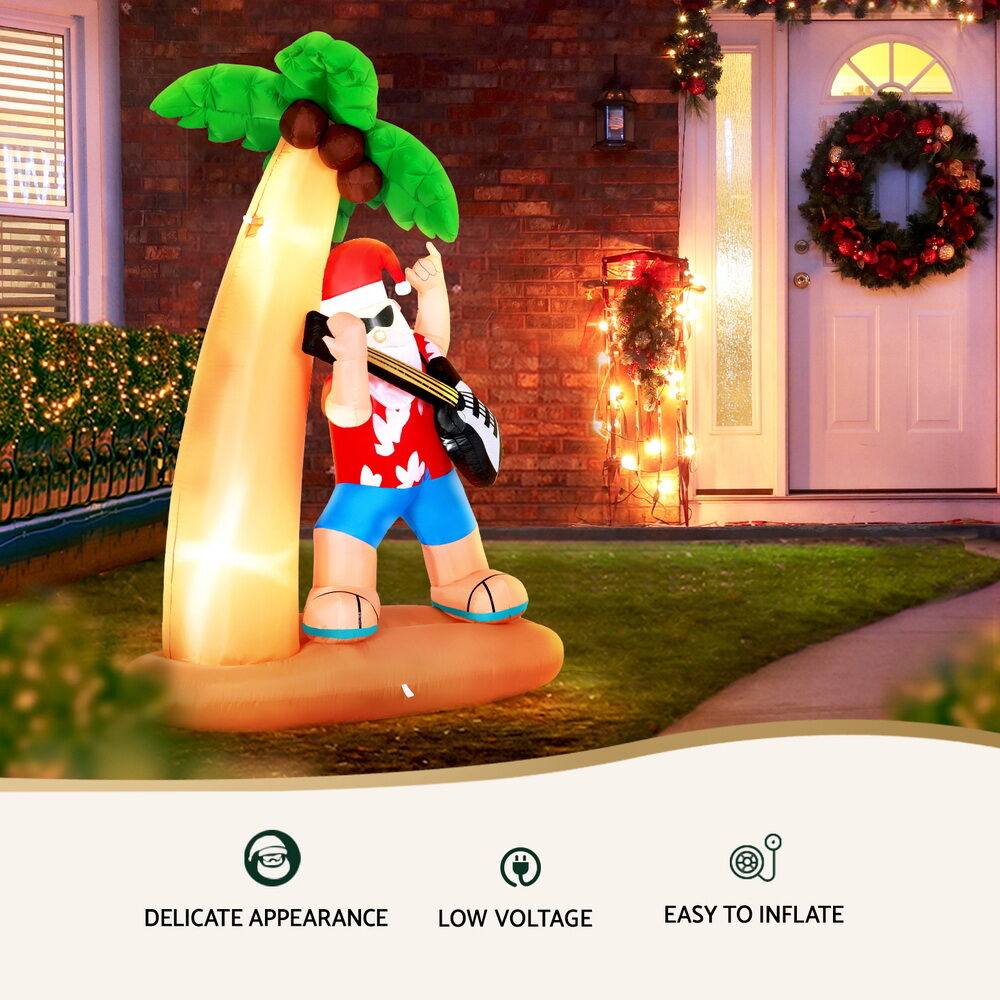 Christmas Inflatable Santa Guitar 2.1M Led Illuminated Decorations Price
