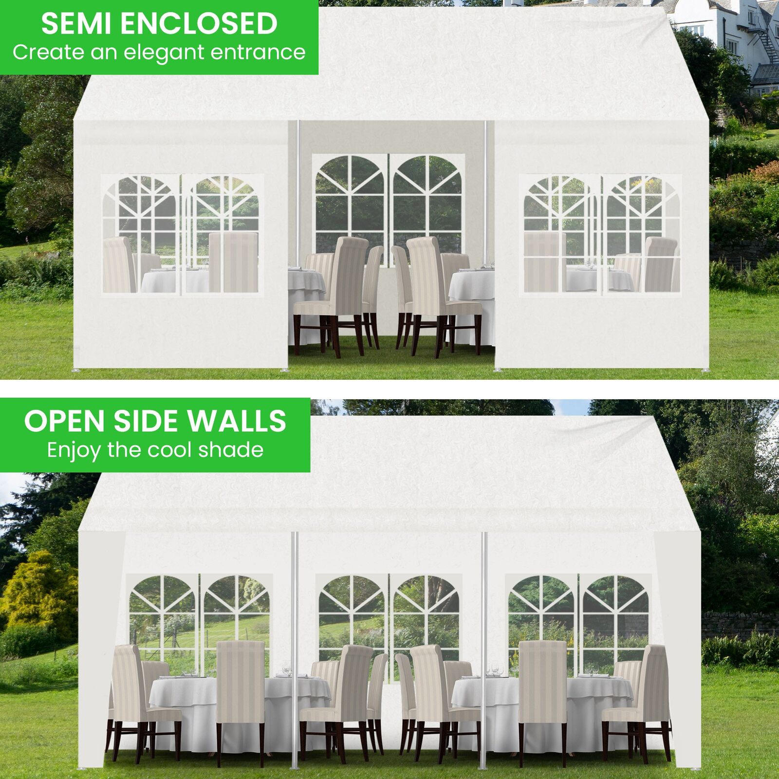 Wallaroo 6x6m Outdoor Event Marquee Gazebo Party Wedding Tent - White Price