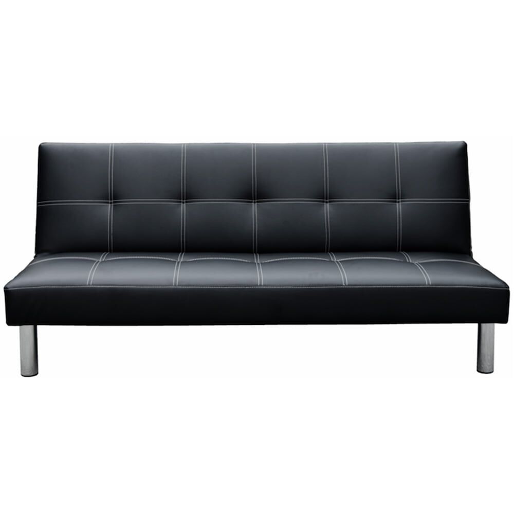 Sarantino 3 Seater Faux Leather Sofa Bed Couch - Black Price