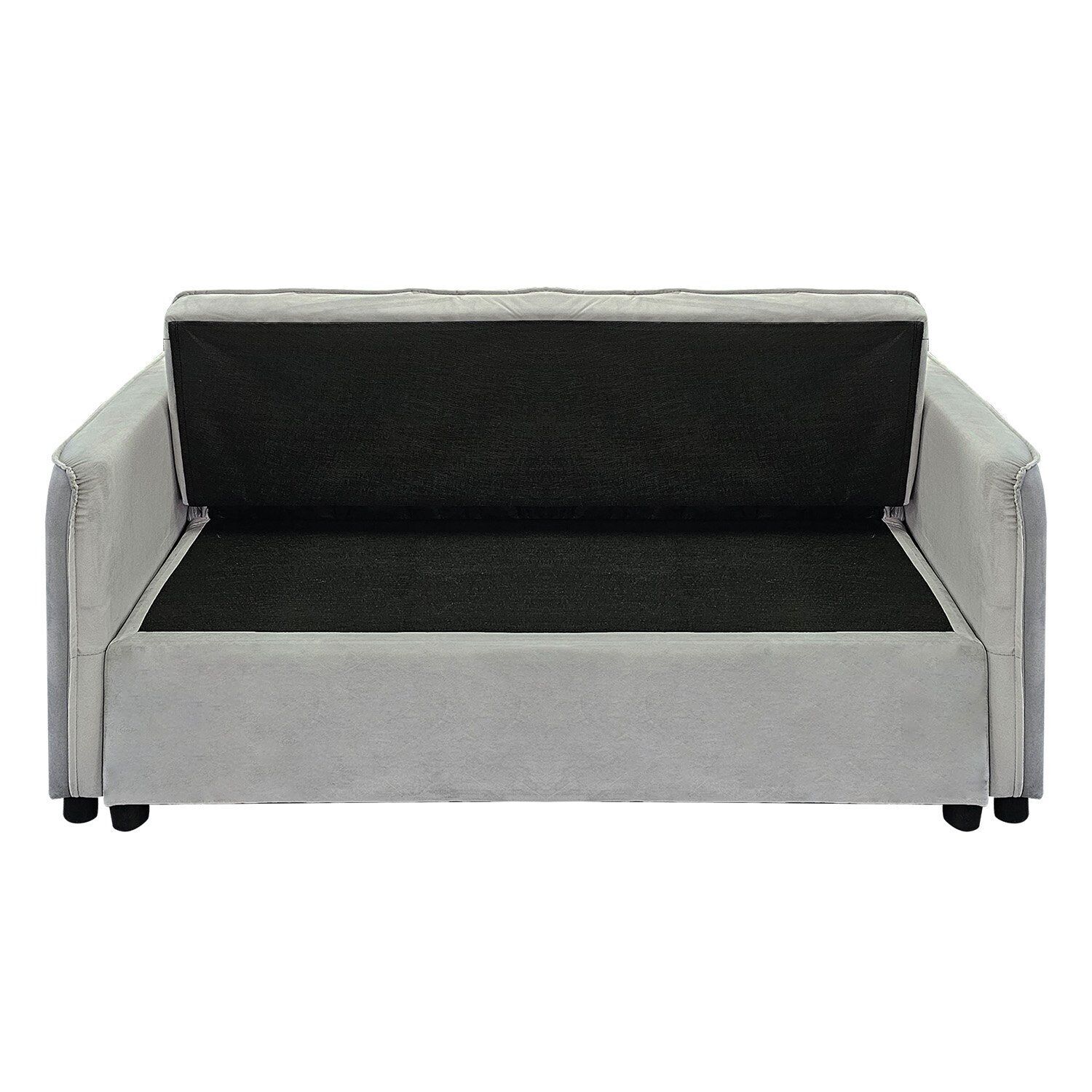 Sarantino Quincy 2-Seater Velvet Sofa Bed in Light Grey with Wooden Frame & Tufted Design Price