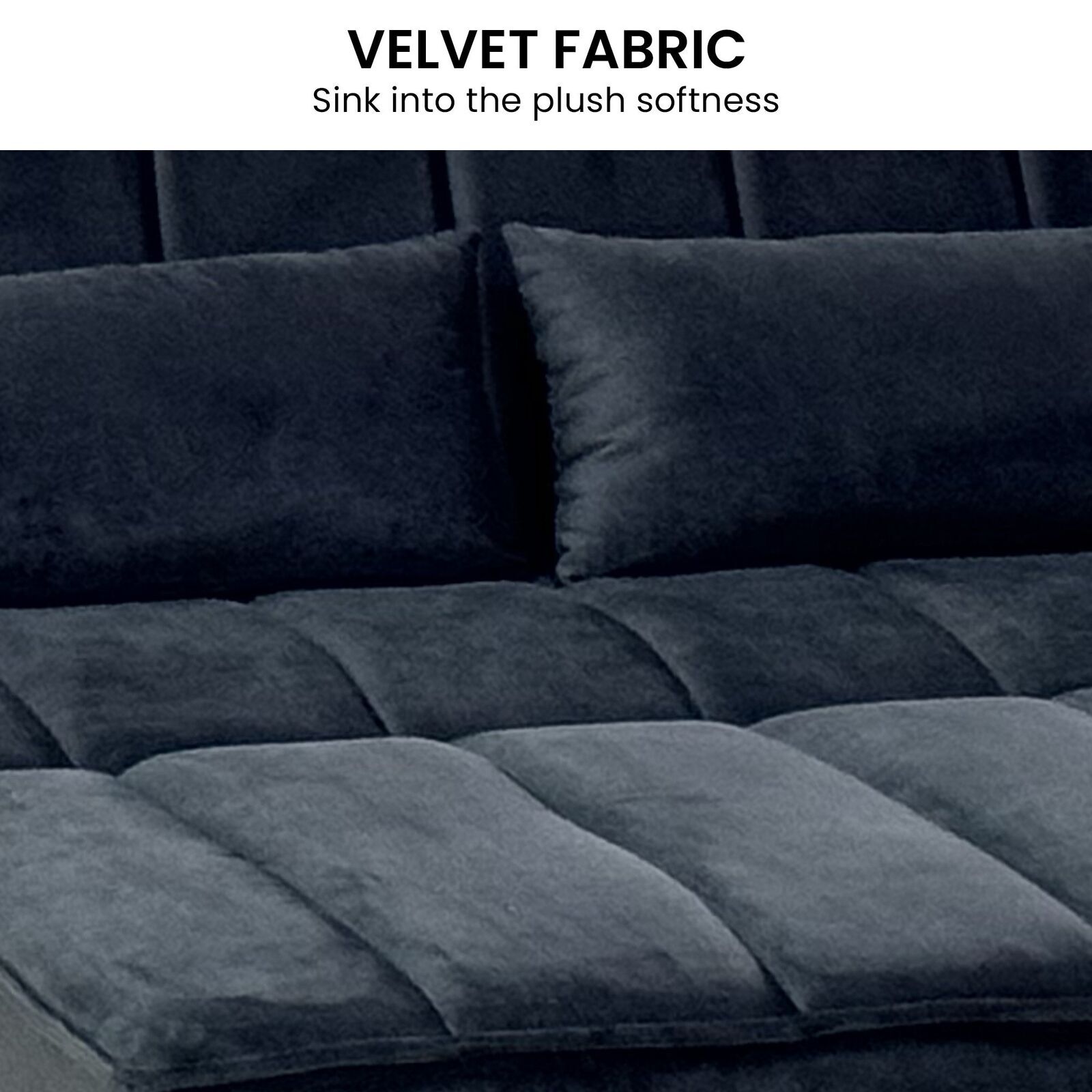 Sarantino Fenton Velvet 2-Seater Sofa Bed - Black Price