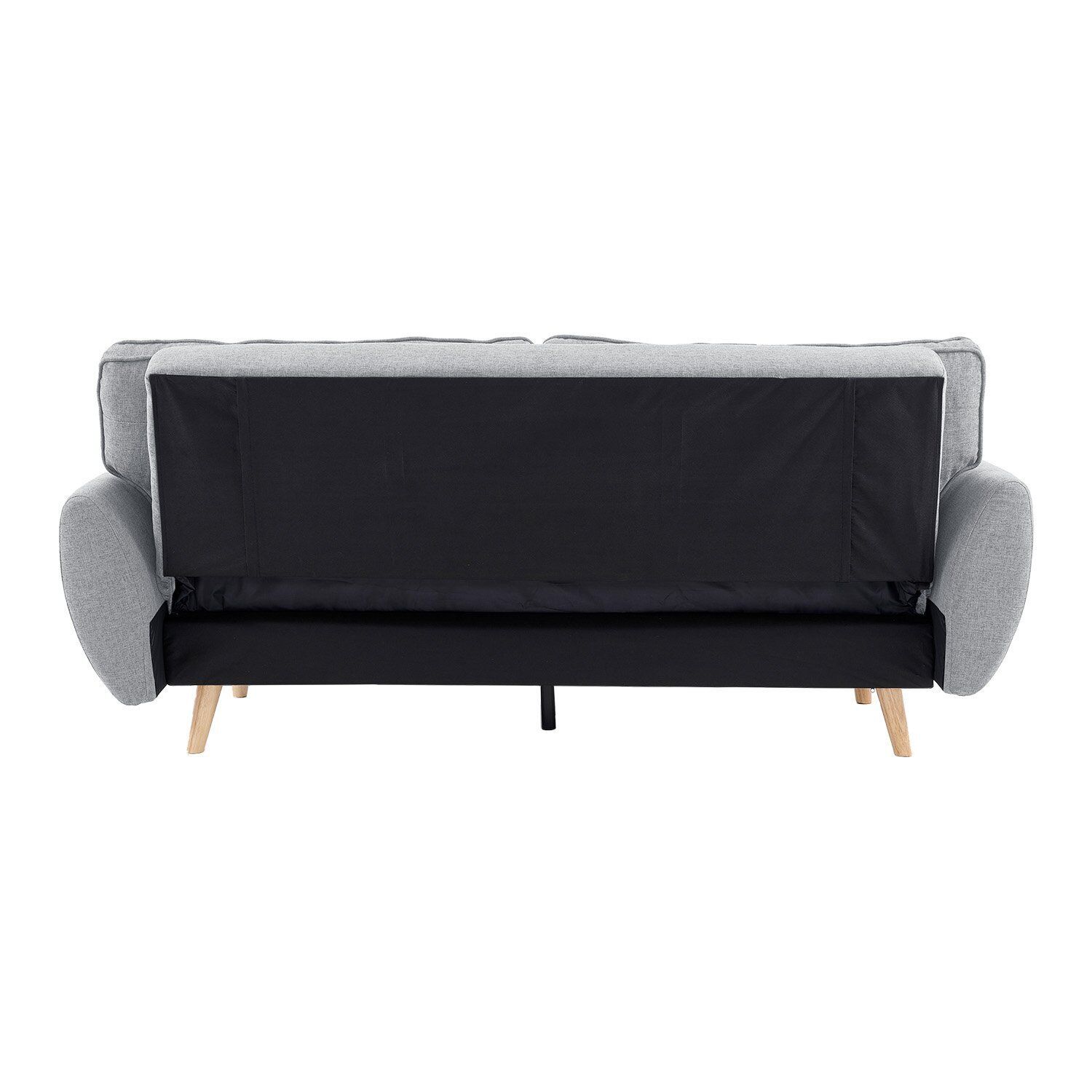 Elle Button-Tufted Fabric Sofa Bed w/ Cushions by Sarantino Light Grey Price