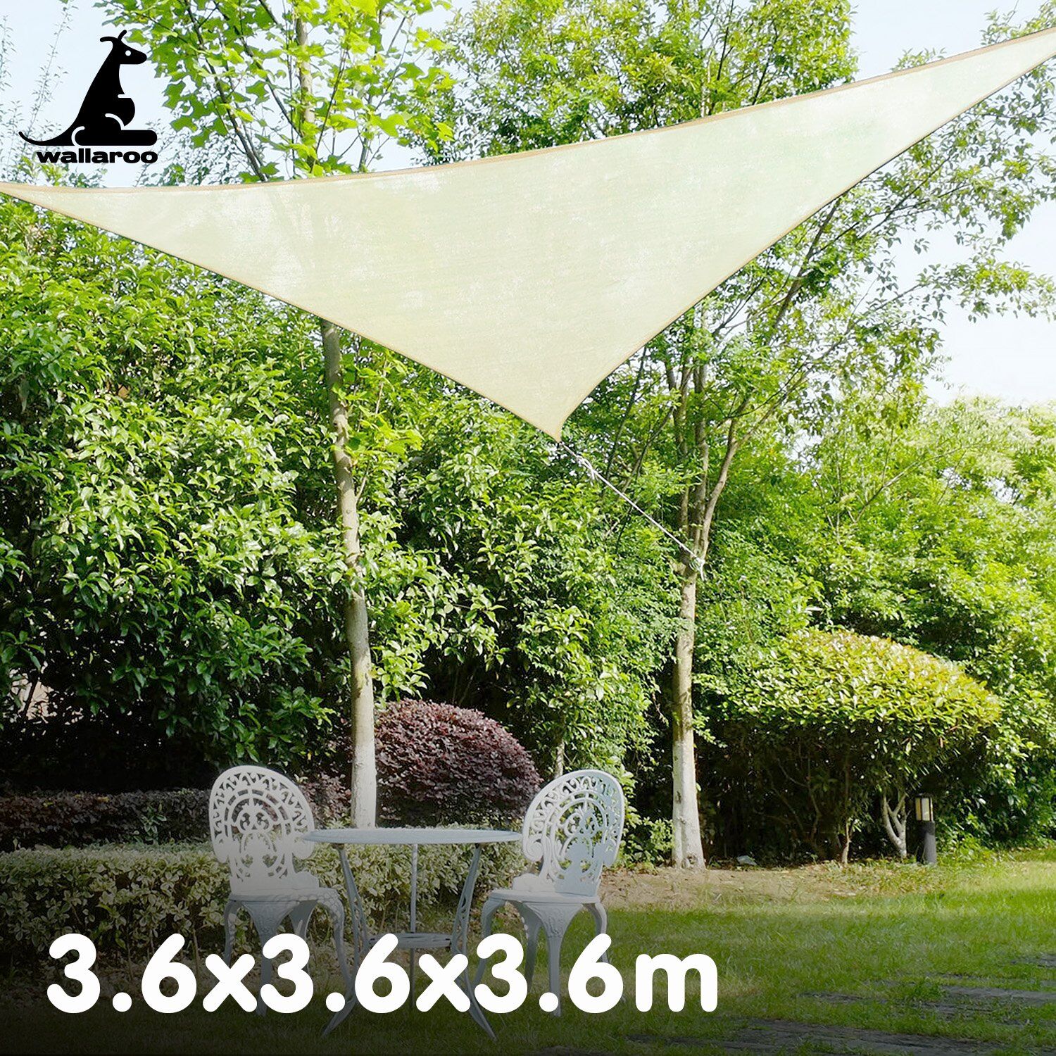 Wallaroo Waterproof 160GSM Outdoor Sun Shade Sail Canopy 3.6m Triangle Price