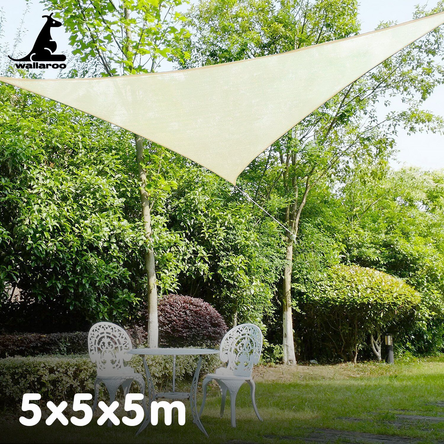 Wallaroo Waterproof 160GSM Outdoor Sun Shade Sail Canopy 5m Triangle Price