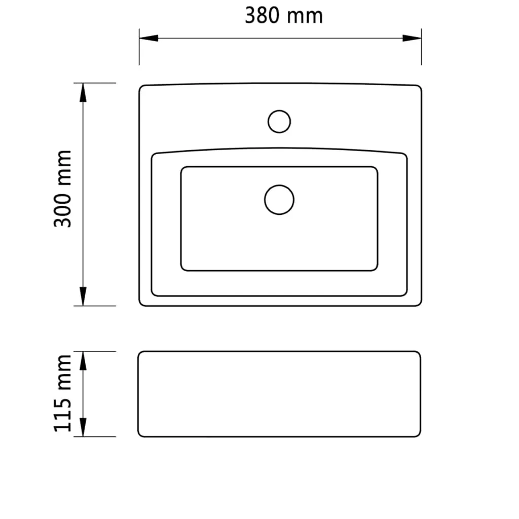 Wash Basin with Faucet Hole 38x30x11.5 cm Ceramic Gold Price