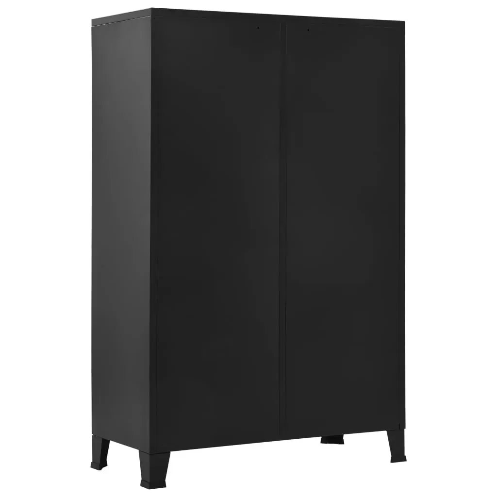 Wardrobe Industrial Black 90x40x140 cm Steel Price