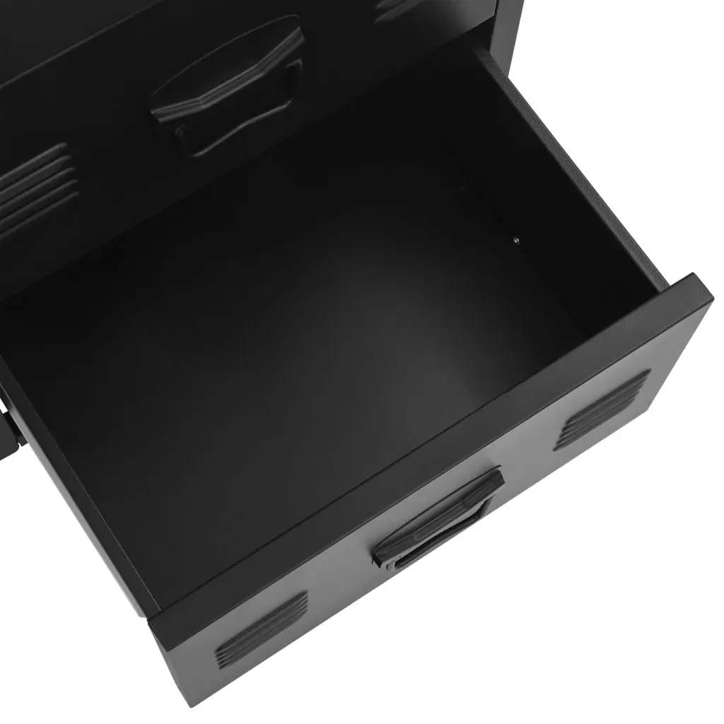 Desk with Drawers Industrial Black 120x55x75 cm Steel Price