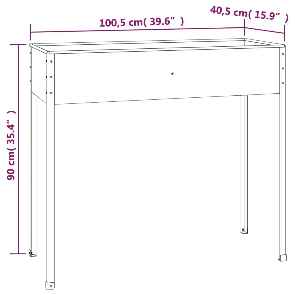 Garden Planter Anthracite 100.5x40.5x90 cm Galvanised Steel Price