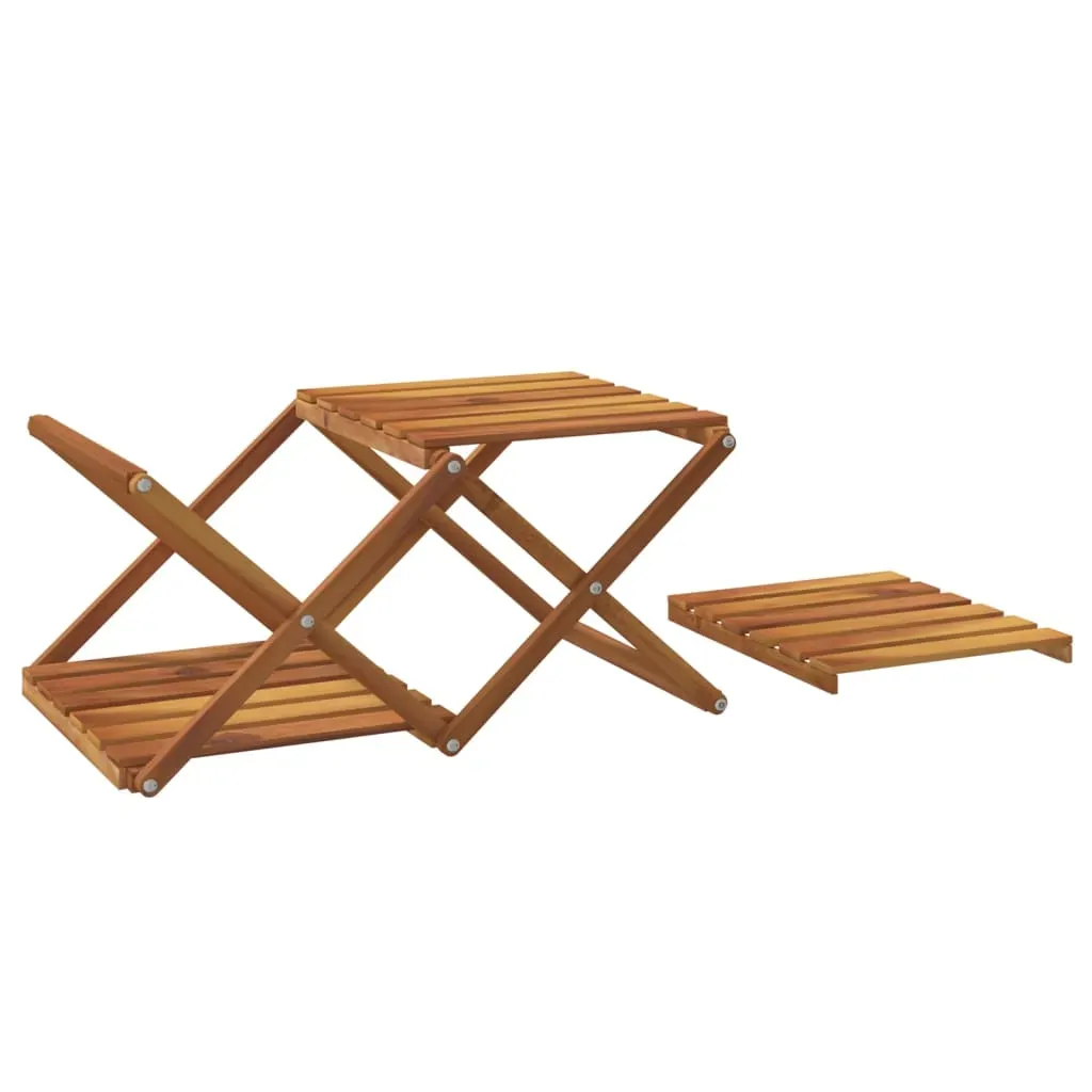 3-Tier Folding Shelf Brown 43x31x63 cm Solid Wood Acacia Price
