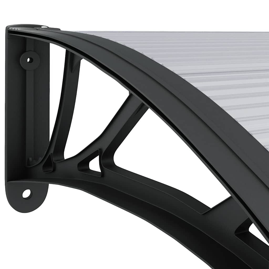 Door Canopy Black and Transparent 300x75 cm Polycarbonate Price