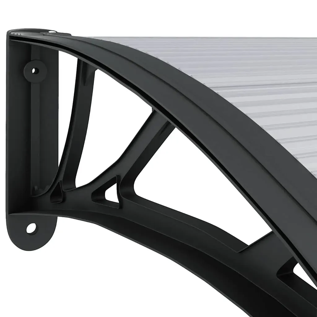 Door Canopy Black and Transparent 300x75 cm Polycarbonate Price