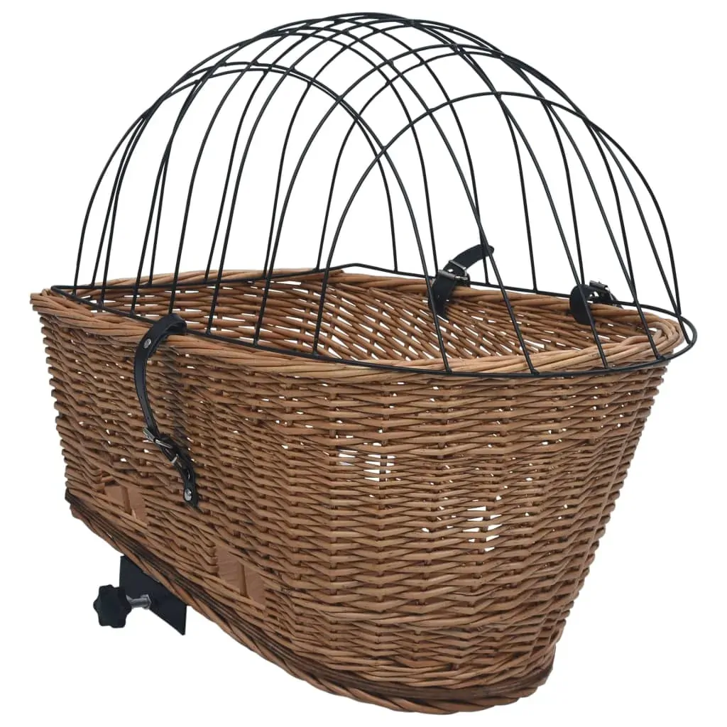Bike Rear Basket with Cover 55x31x36 cm Natural Willow Price