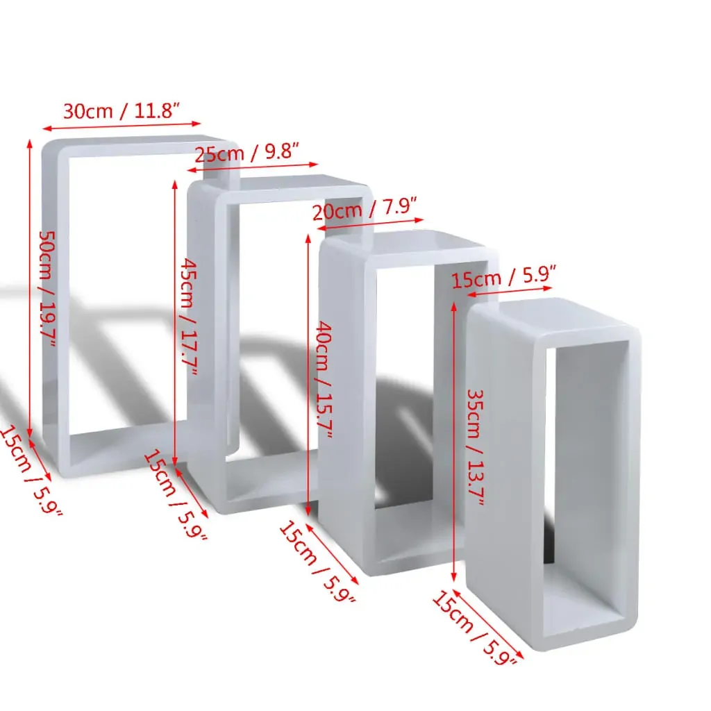 Cuboid shelf set of 4 White Price