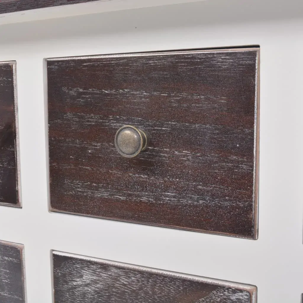Console Cabinet 6 Drawers Brown and White Wood Price