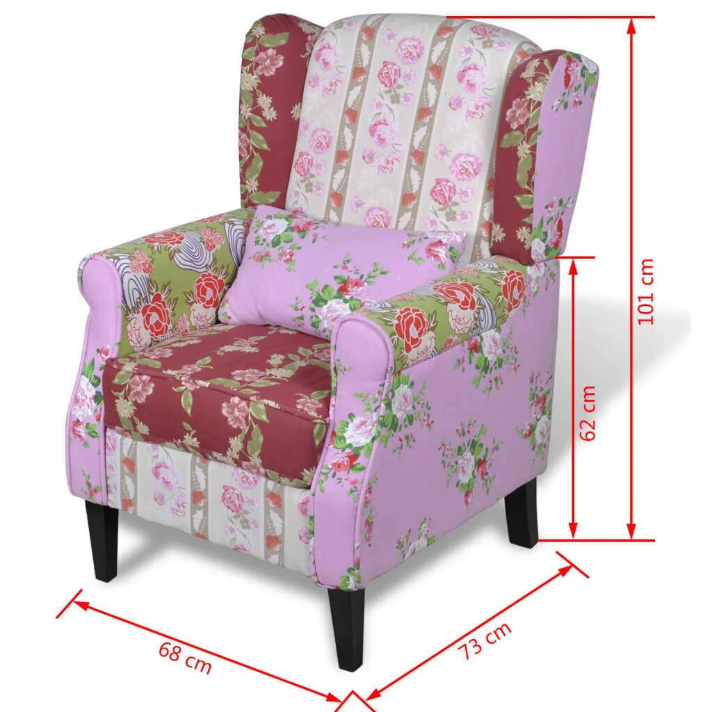 Armchair with Patchwork Design Fabric Price