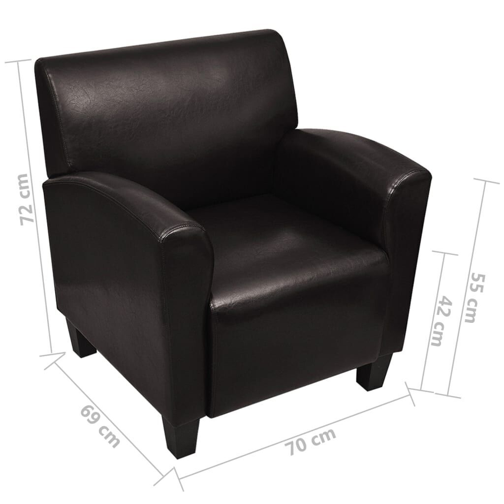 Sofa Chair Dark Brown Faux Leather Price