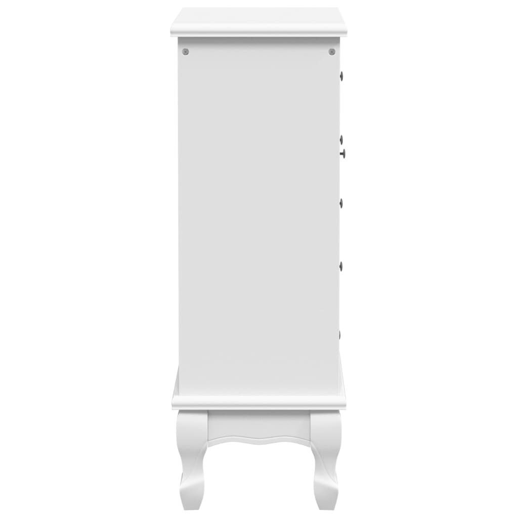 Cabinet with 5 Drawers 2 Shelves White Price