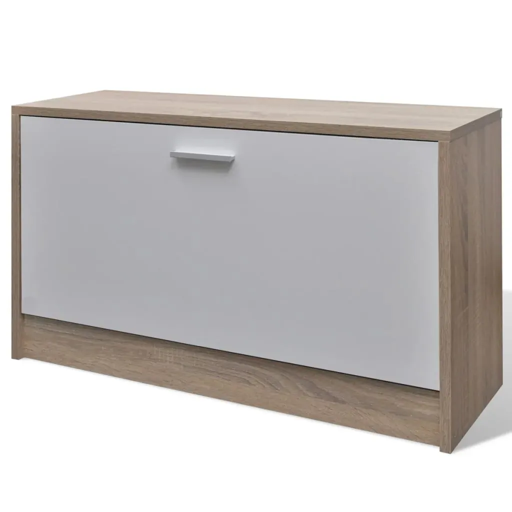 Oak and White 3-in-1 Wooden Shoe Cabinet Set Price
