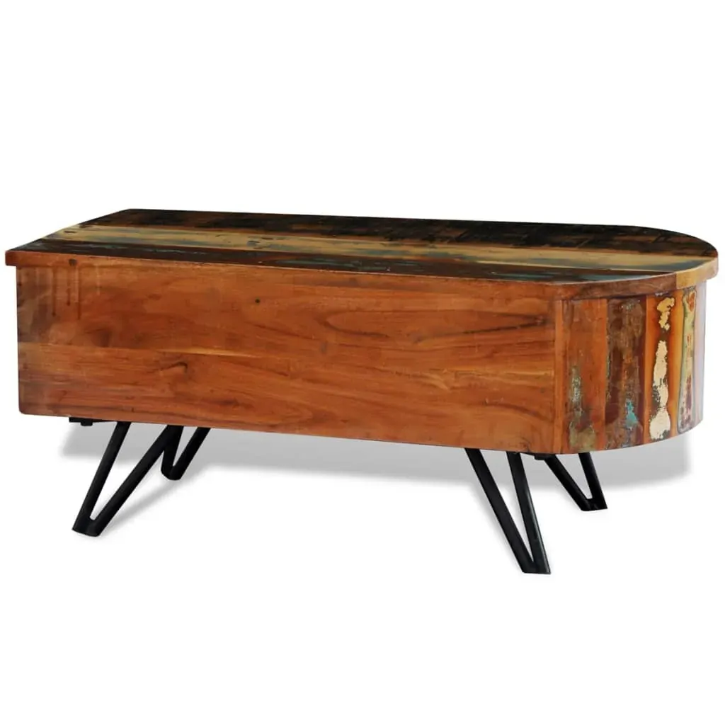 Coffee Table with Iron Pin Legs Solid Reclaimed Wood Price
