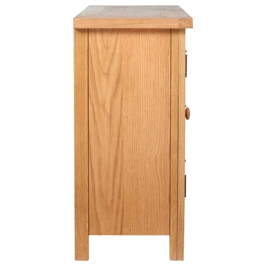 Sideboard with 3 Drawers 110x33.5x70 cm Solid Oak Wood Price