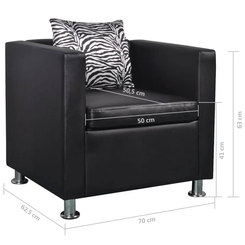 Armchair Black Faux Leather Price
