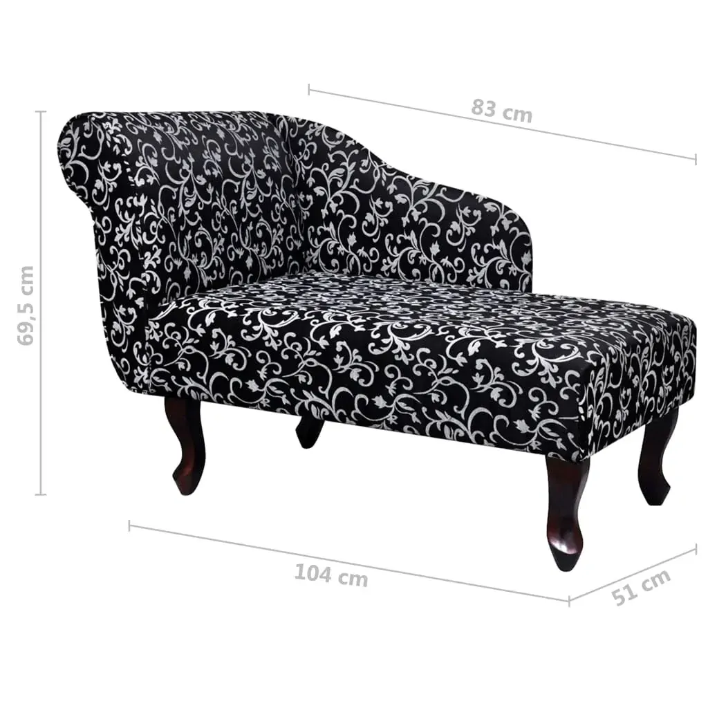 Chaise Longue Black and White Fabric Price