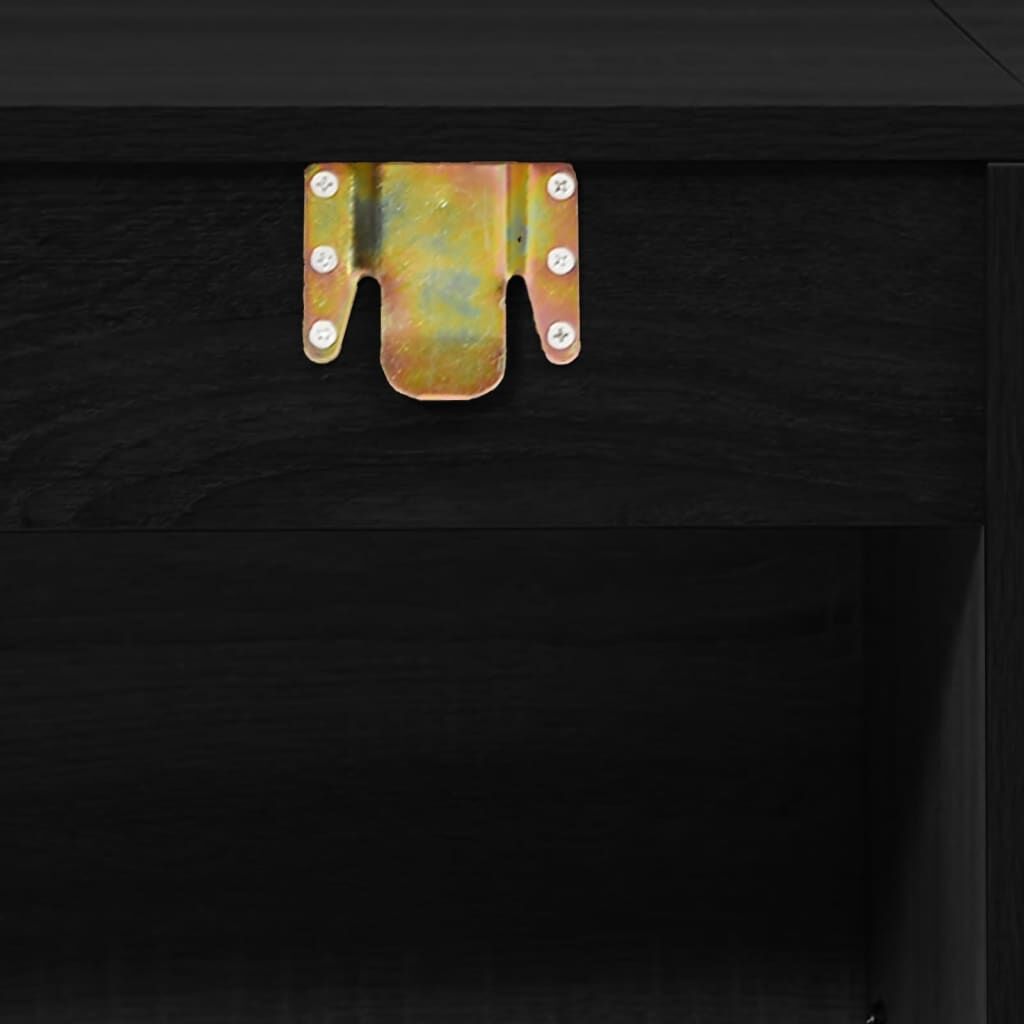 2 Piece Bathroom Furniture Set Black Engineered Wood Price
