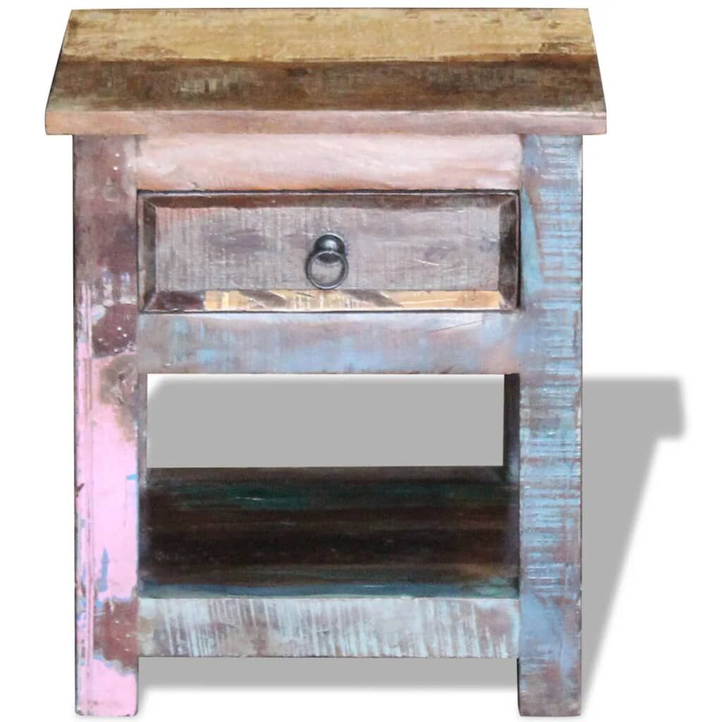 Side Table with 1 Drawer Solid Reclaimed Wood 43x33x51 cm Price