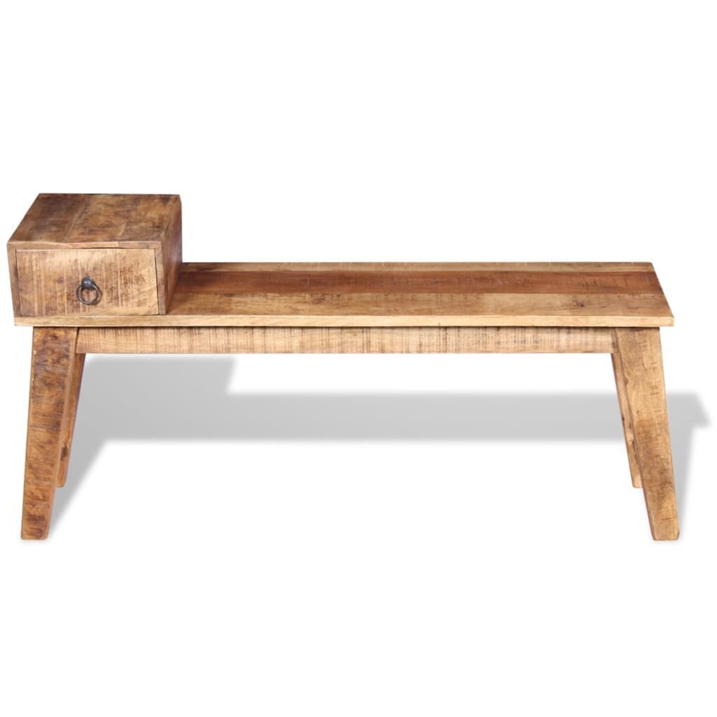 Bench with Drawer Solid Mango Wood 120x36x60 cm Price