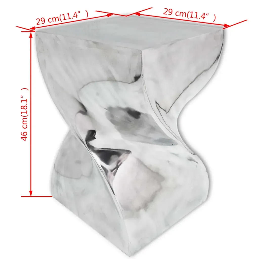 Stool/Side Table Twisted Shape Aluminium Silver Price