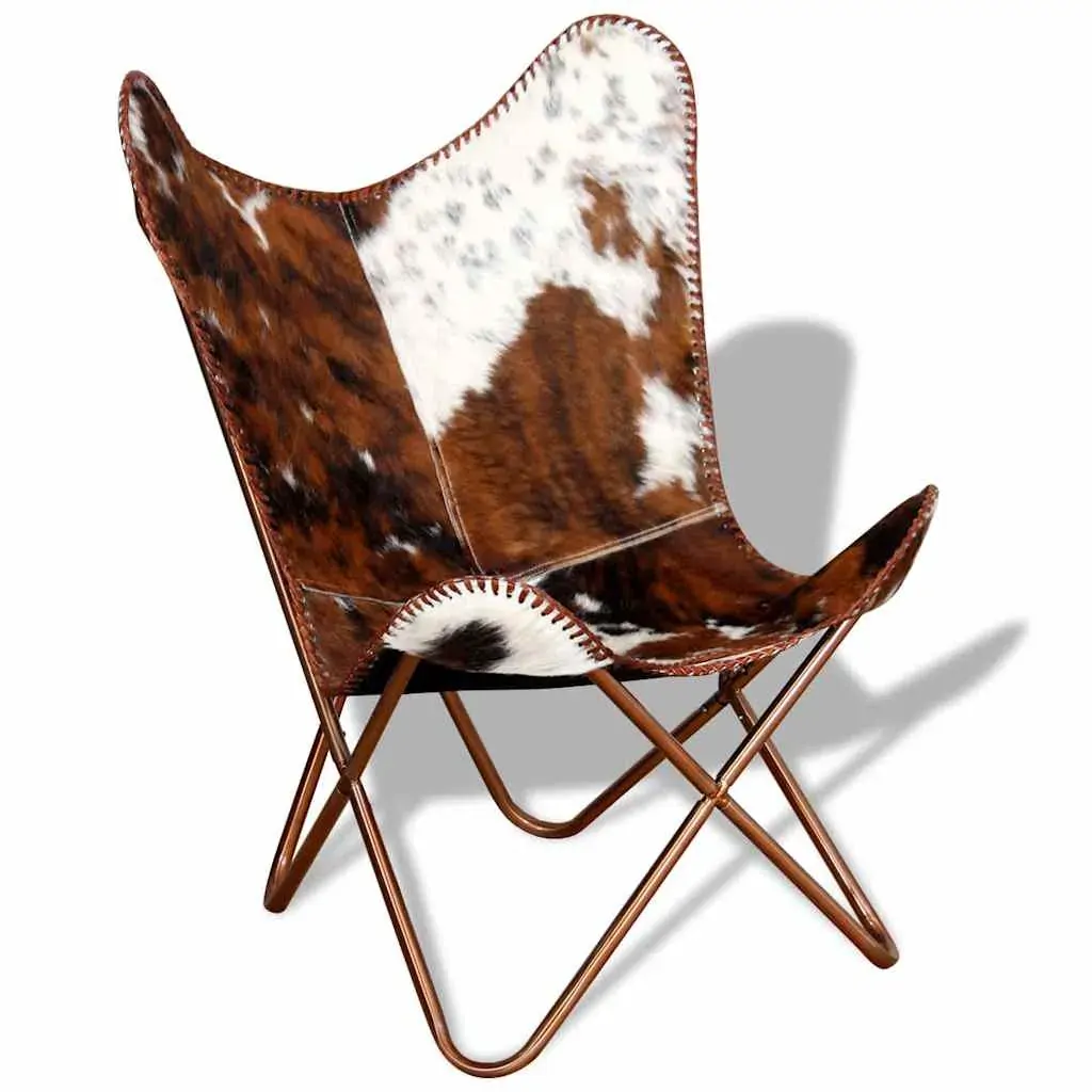 Butterfly Chair Brown and White Real Cowhide Leather Price