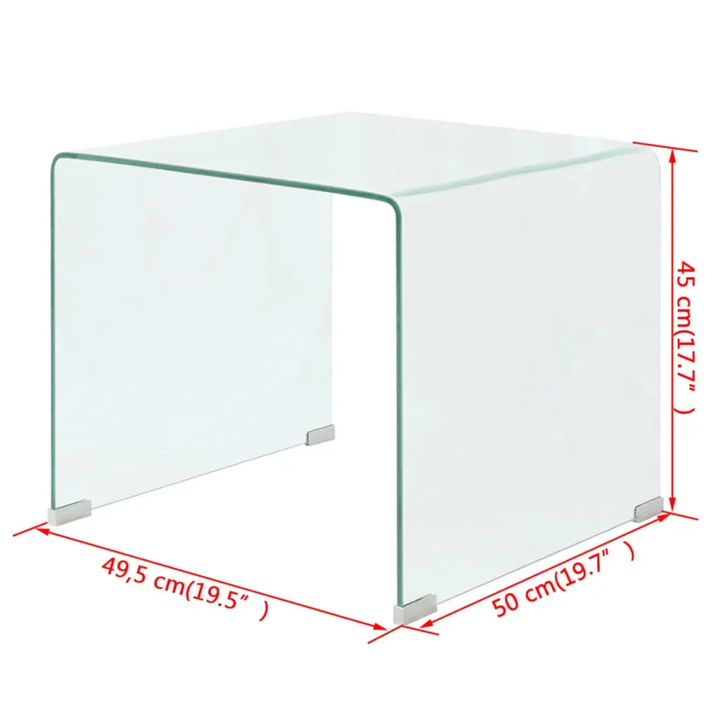 Coffee Table Tempered Glass 49.5x50x45 cm Clear Price