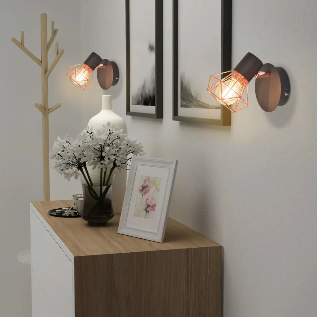 Wall Lamp 2 pcs E14 Black and Copper Price