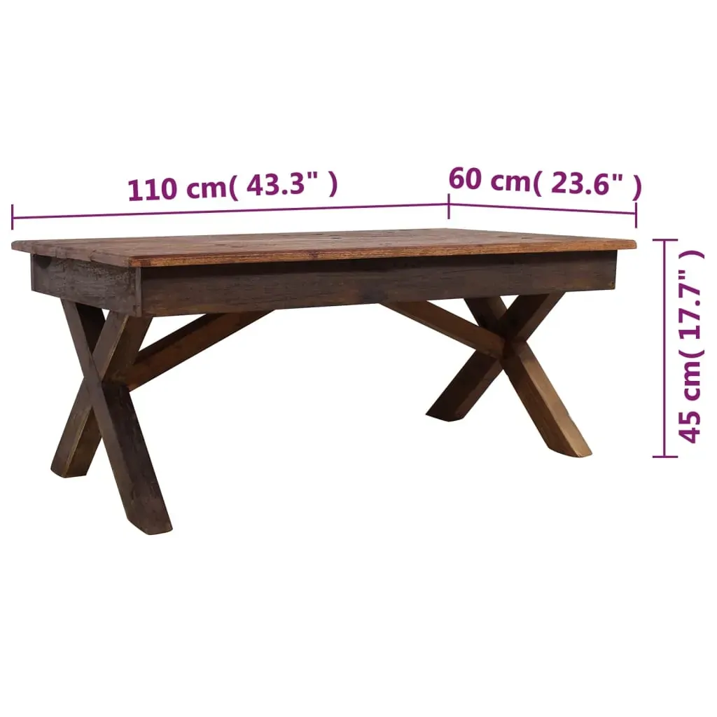 Coffee Table Mixed Recycled Wood 110x60x45 cm Price