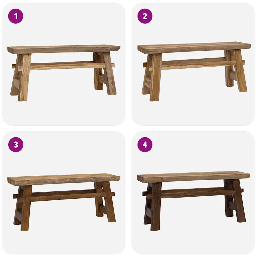 Bench Mixed Recycled Wood and Solid Teak 100x28x43 cm Price