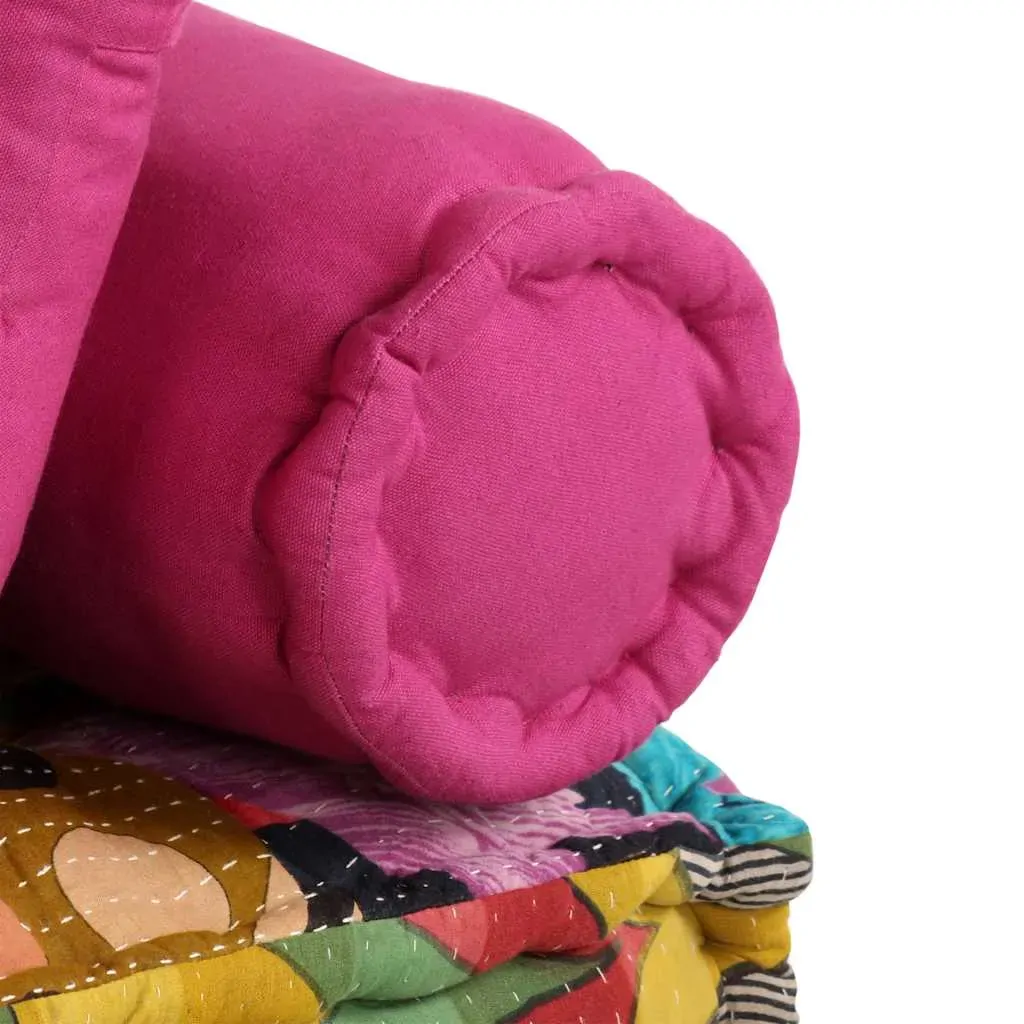 2-Seater Modular Pouffe Patchwork Fabric Price
