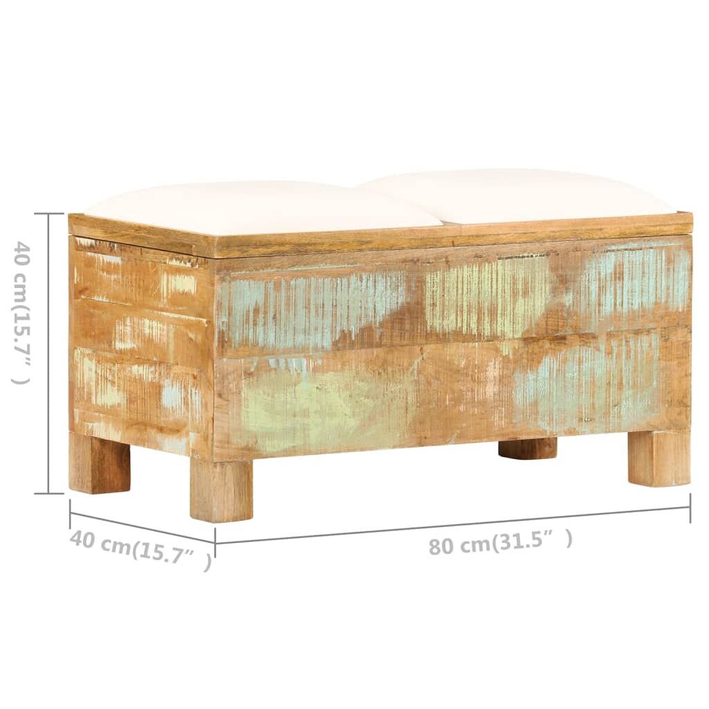 Storage Bench Solid Reclaimed Wood 80x40x40 cm Price