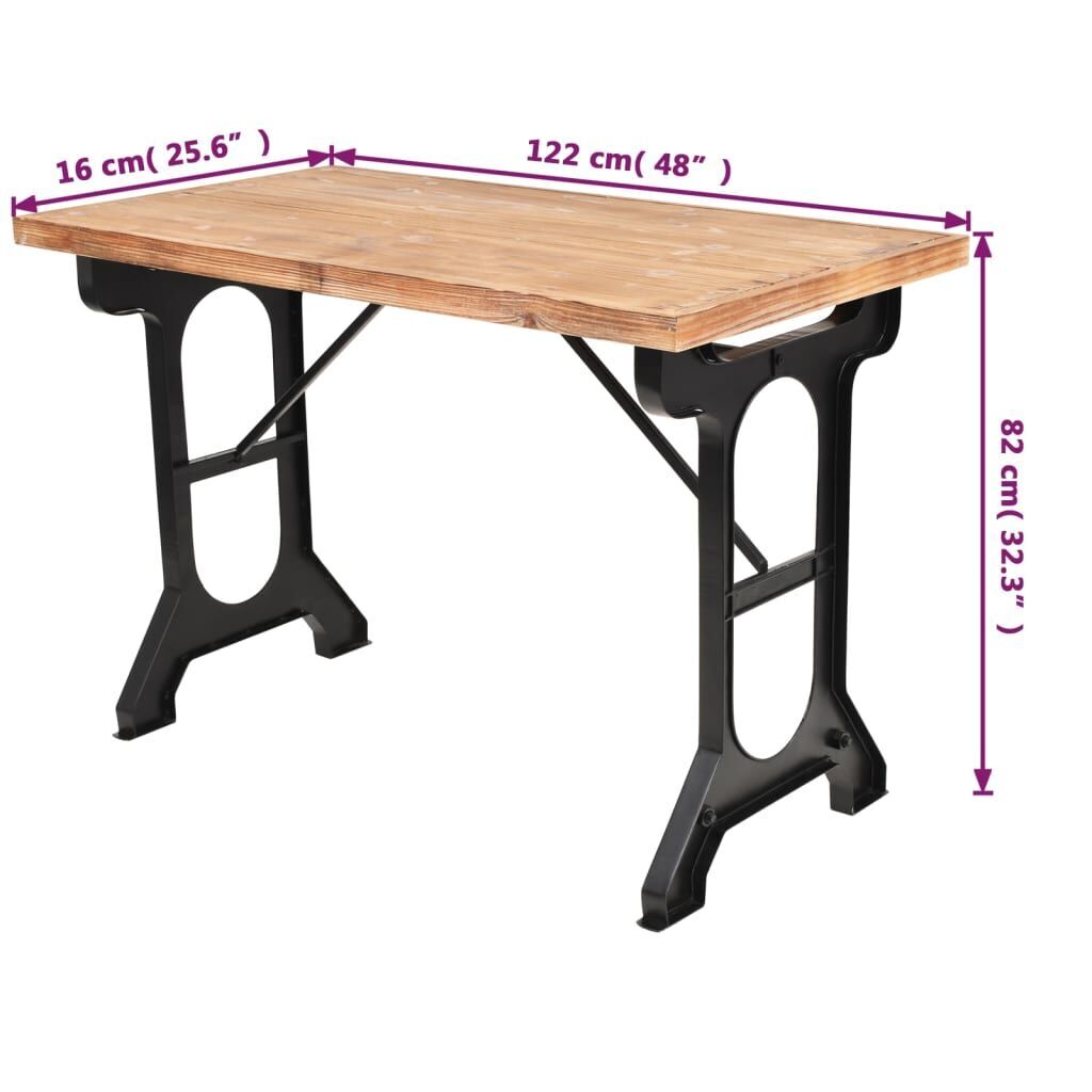 Dining Table Solid Fir Wood Top 122x65x82 cm Price