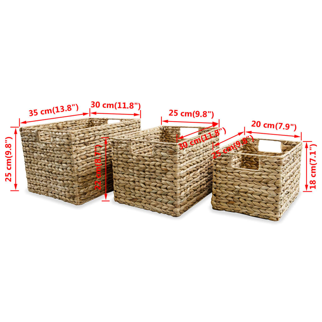 Storage Basket Set 3 Pieces Water Hyacinth Price