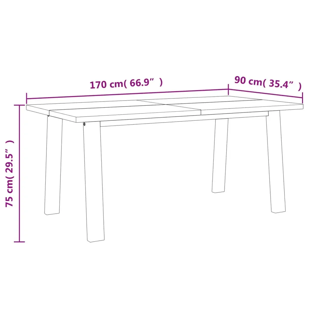 Dining Table Solid Acacia Wood 170x90x75 cm Price
