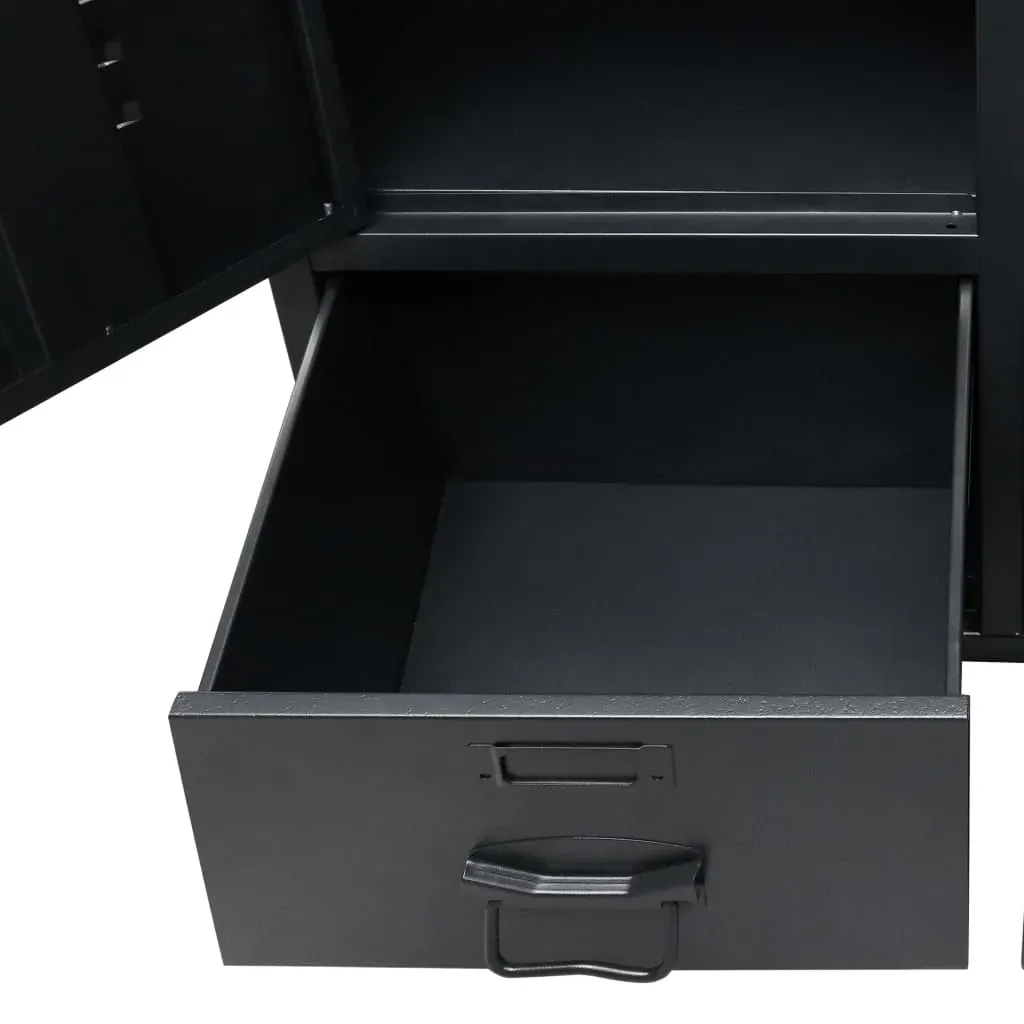 Wardrobe Metal Industrial Style 90x40x180 cm Black Price