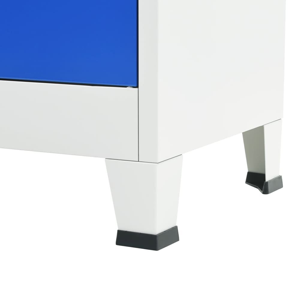 Office Cabinet Metal 90x40x180 cm Grey and Blue Price