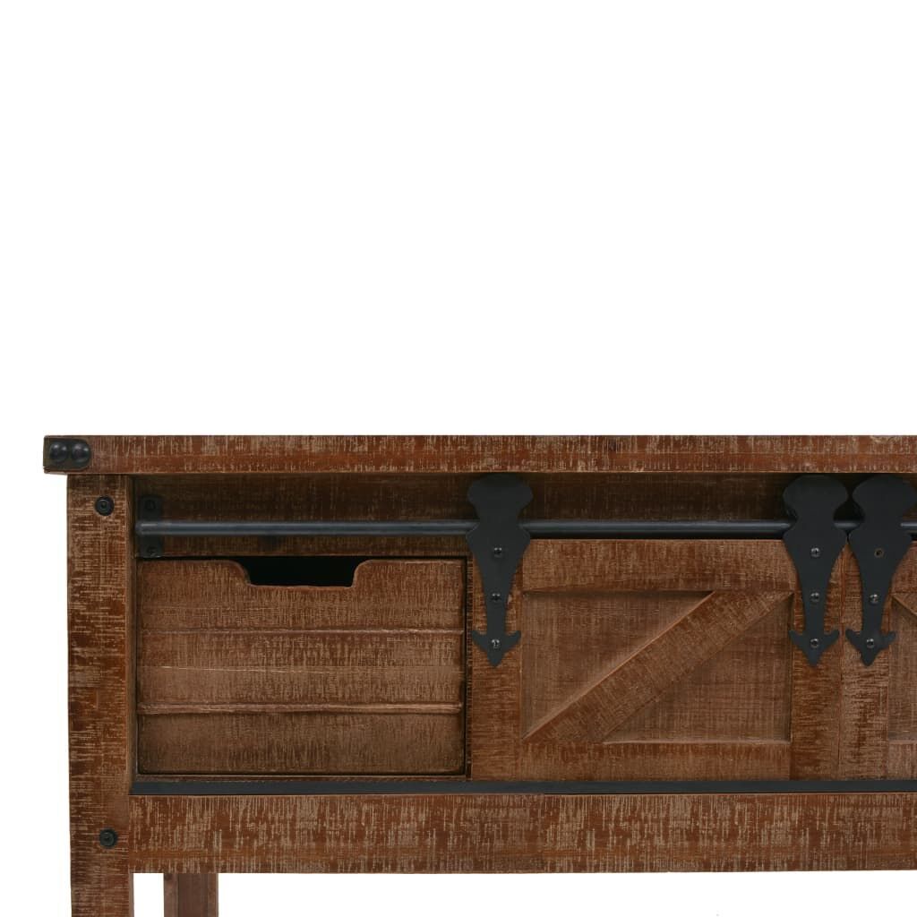 Console Table Solid Fir Wood 131x35.5x75 cm Brown Price