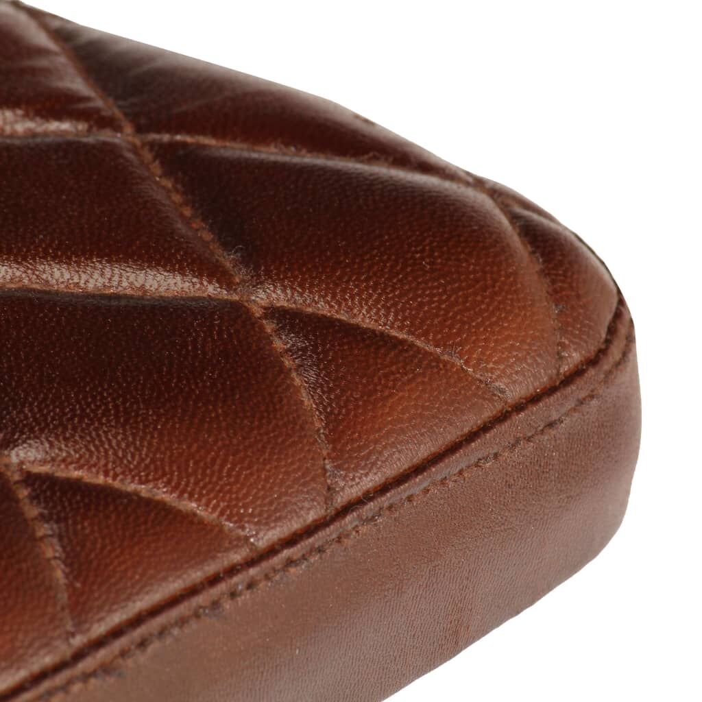 Bar Chairs 2 pcs Brown Real Leather Price